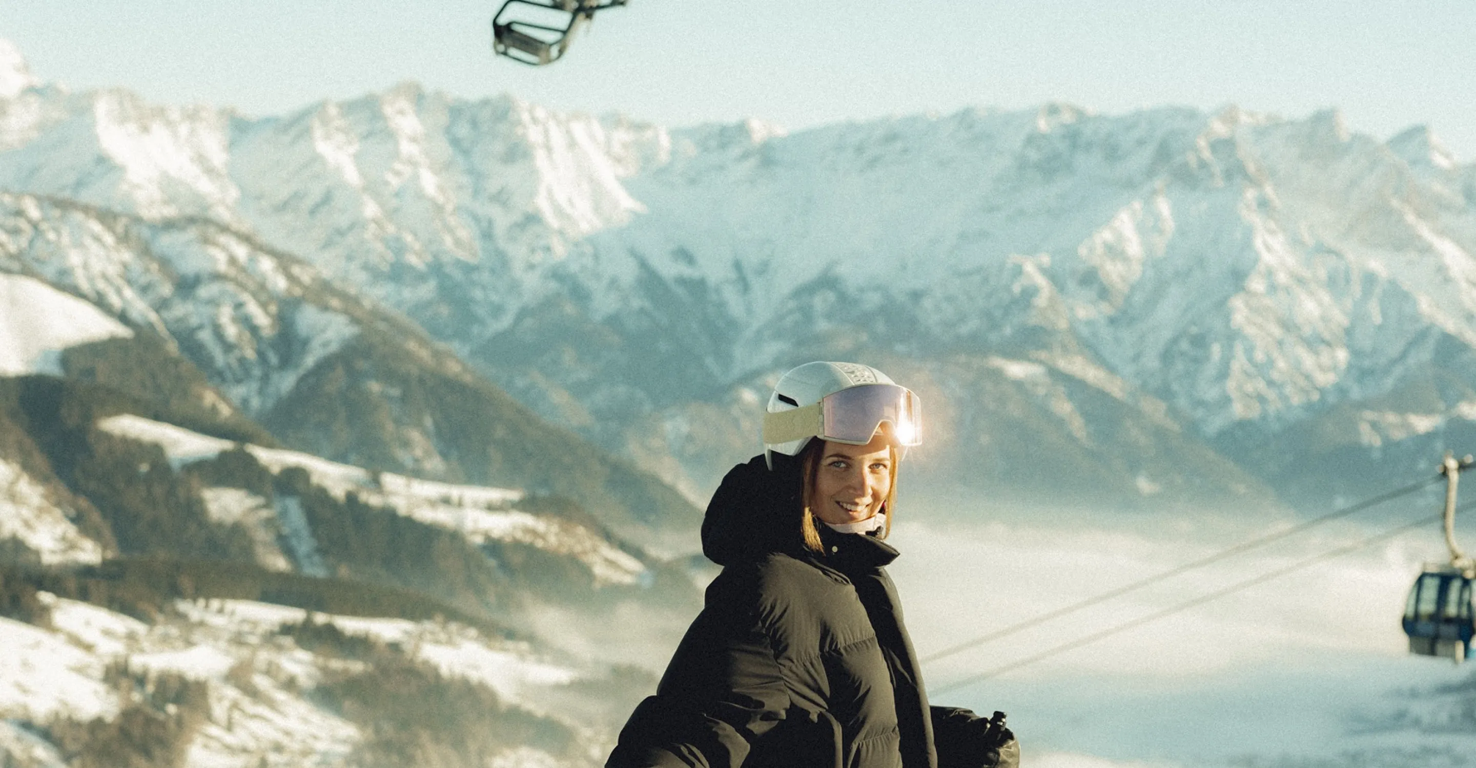 Skier at Holzhotel Forsthofalm in Leogang